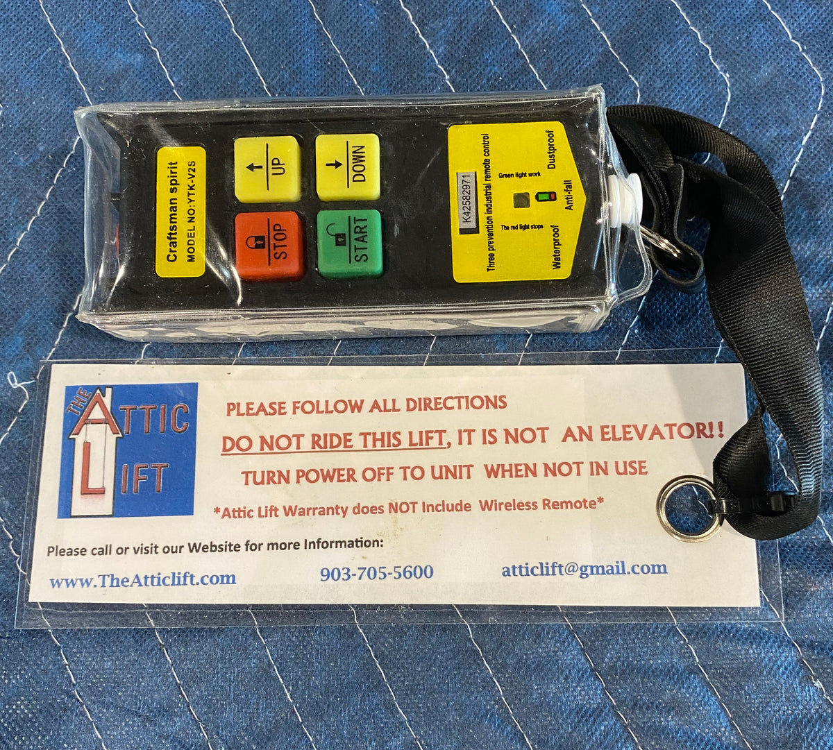 GEM Wireless Remote for Attic Lift Motor Systems