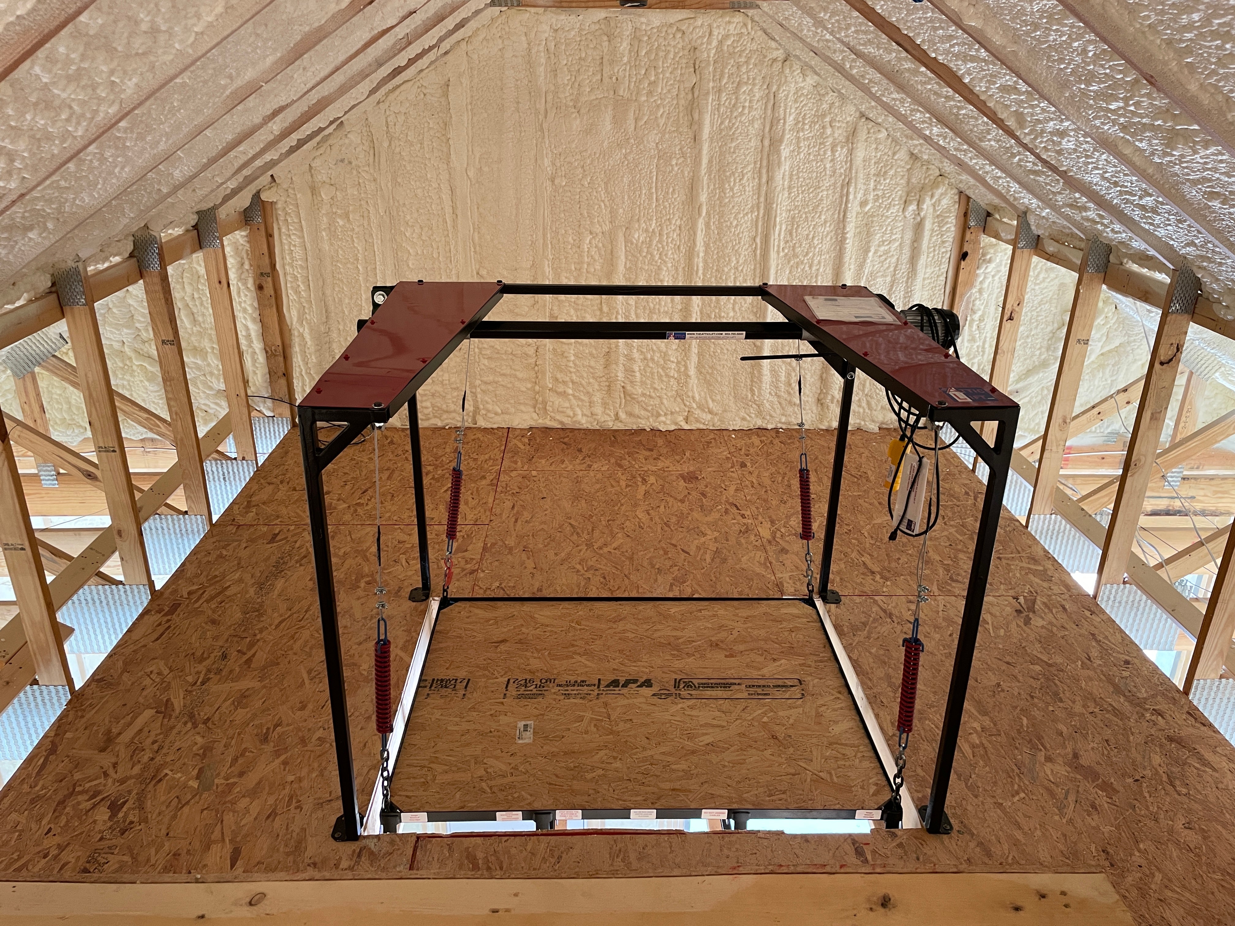 Attic Lift - 300 lbs. Steel Frame 42" x 42" Mounted
