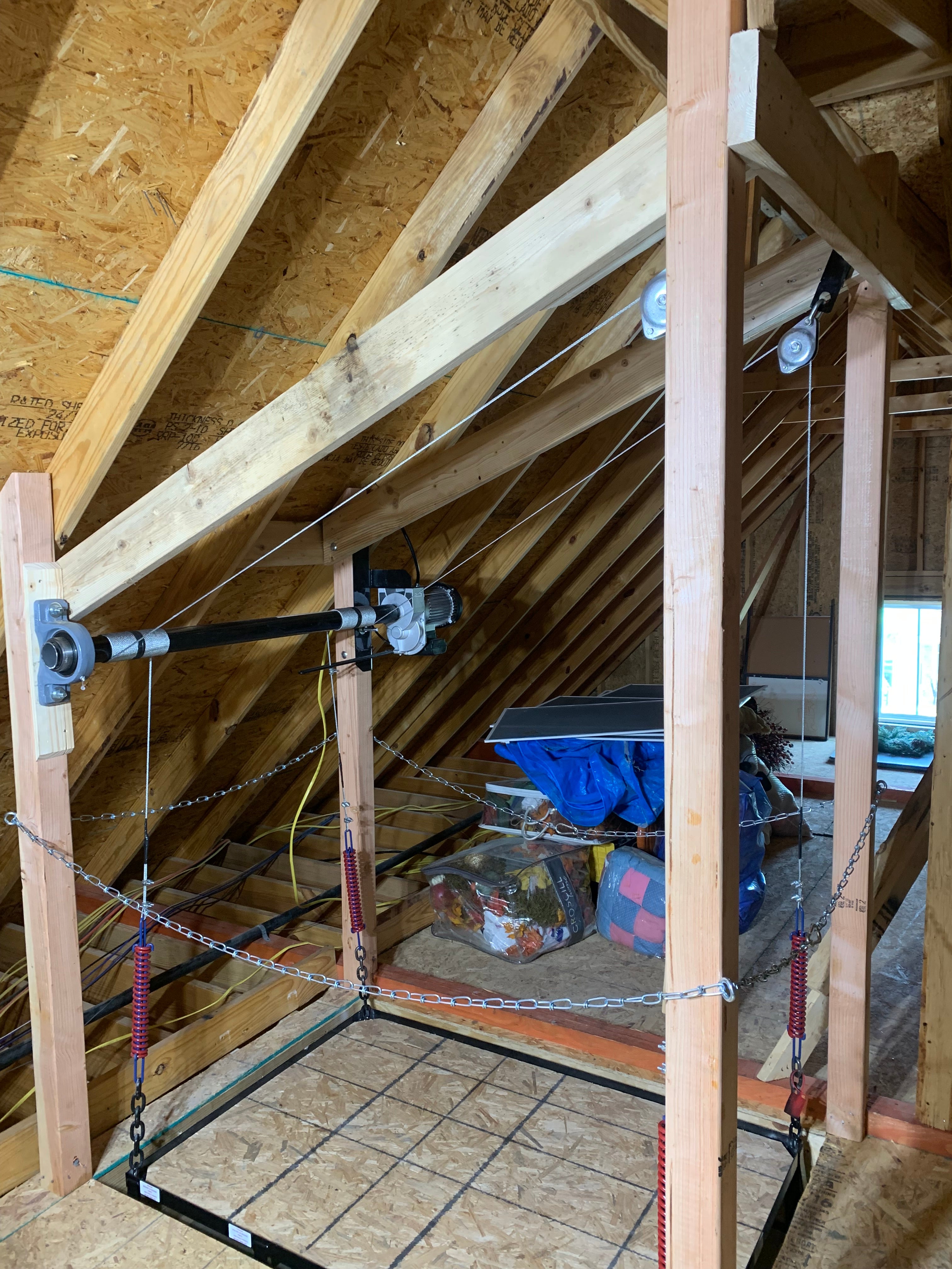 Attic Lift - 500 Lbs. Post Style 42" x 60" Installed